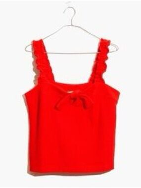 Madewell Red Tie Front Tank Top